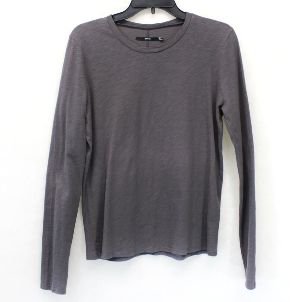 J BRAND Gray 100% Cotton Top Pullover Long Sleeve Casual Style Minimalist Medium